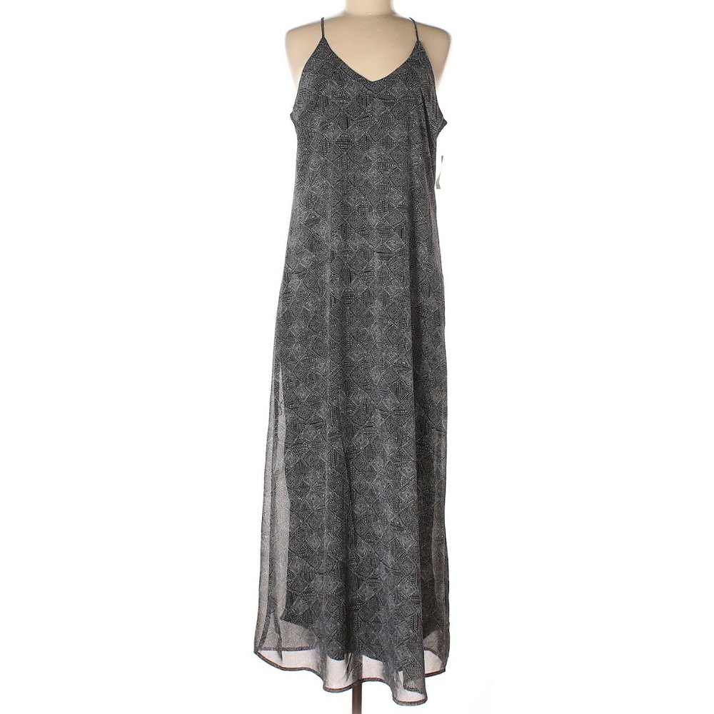 Black and Gray Diamond Print Maxi Dress (NEW)